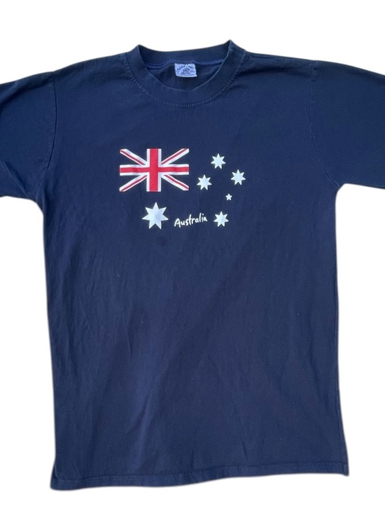 Australian Grown Other - Vintage Men's Navy Australia Grown Flag‎ Short Sleeve Tee